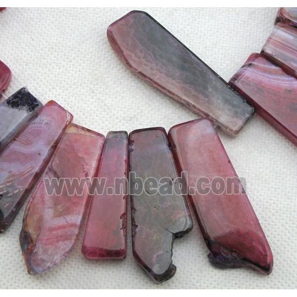 Natural rock agate beads, freeform, pink