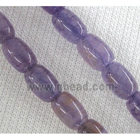 purple Agate stone beads, barrel