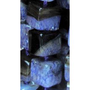 Agate Druzy beads, cube, blue