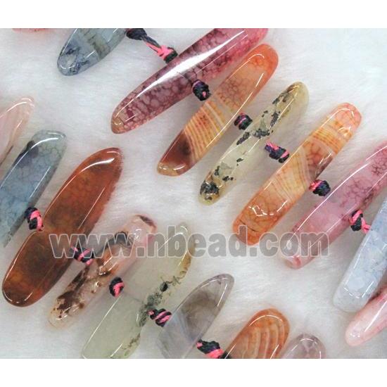 agate stone bead, freeform, colorful