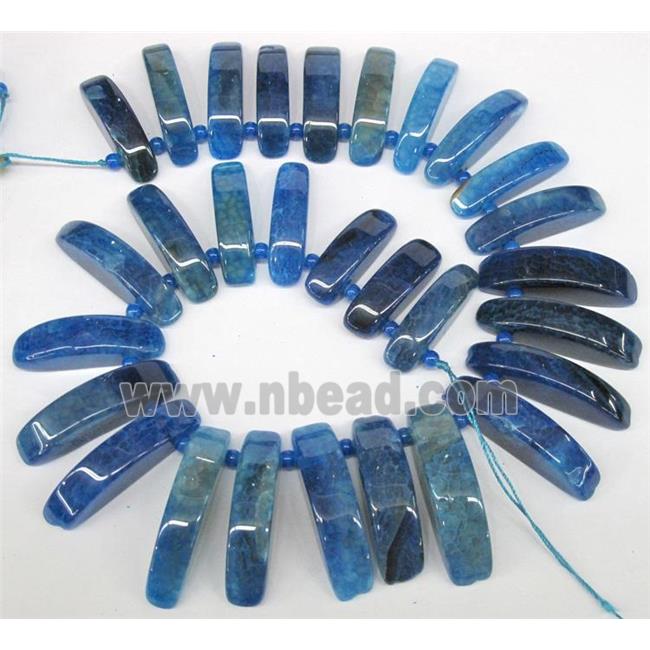 blue agate stick beads