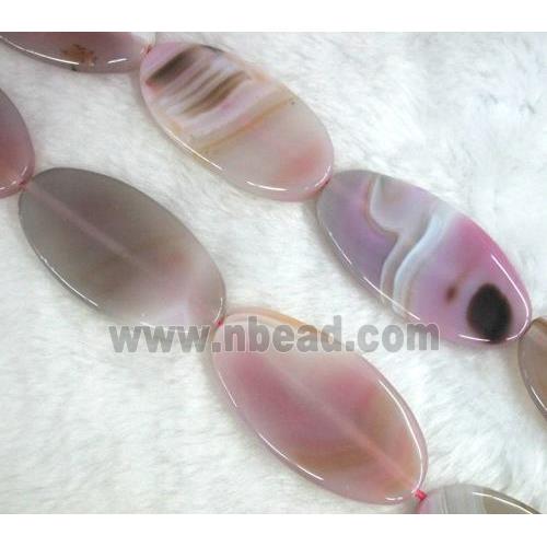 agate stone bead, flat-oval