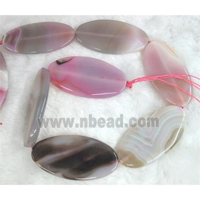 agate stone bead, flat-oval