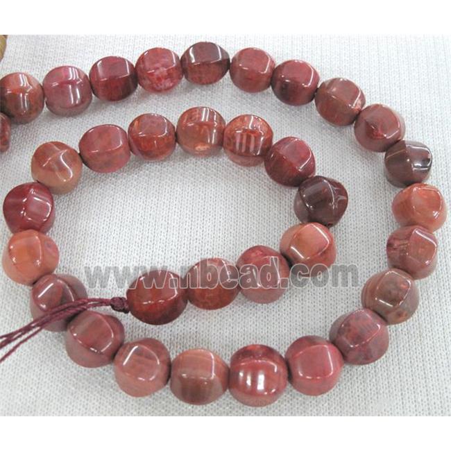 Agate Lantern beads, red