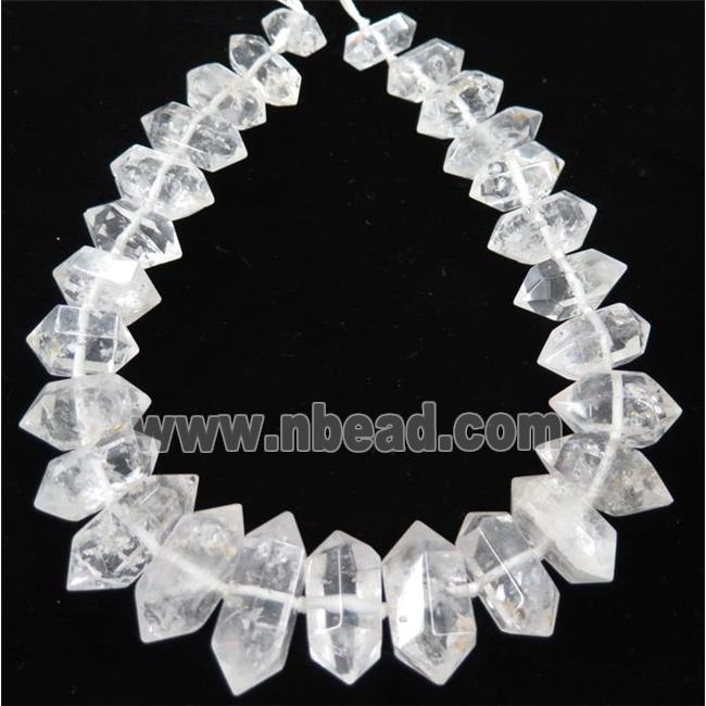 Clear Quartz bullet Beads, point