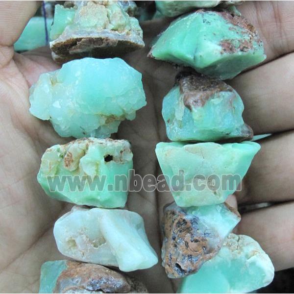 natural Australian Chrysoprase bead chips, freeform, nugget, green