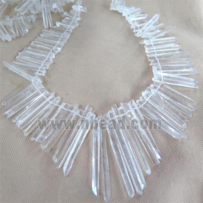 clear quartz bead stick for necklace