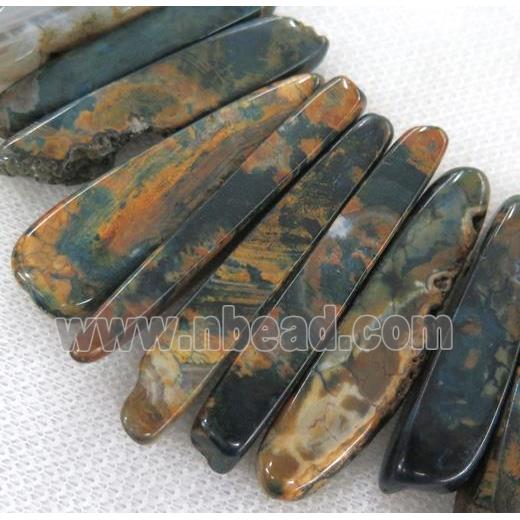 dragon veins Agate Beads, stick, freeform