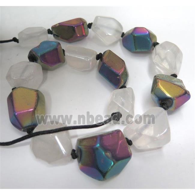 Polished Clear Quartz Beads, freeform, mixed