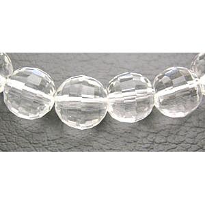 handmade 96 faceted round Glass Beads, clear