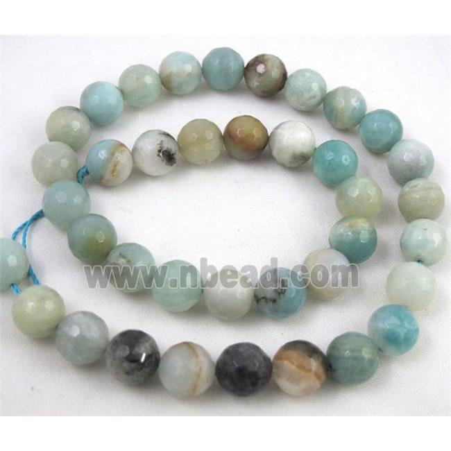 faceted round Amazonite Beads