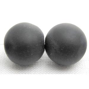 round matte agate onyx Beads, black