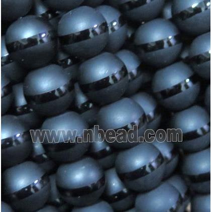 matte black agate onyx Beads, round