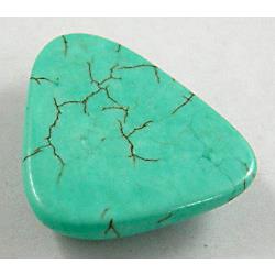 Turquoise cabochon, teardrop, flatback, no-hole