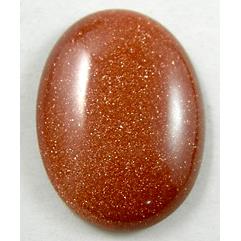 Gold sandstone Cabochon, flat-back Oval