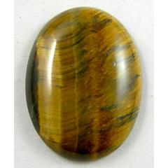 Tiger eye stone, Cabochon, flat-back Oval