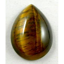 Tiger eye stone, Cabochon, flat-back Teardrop