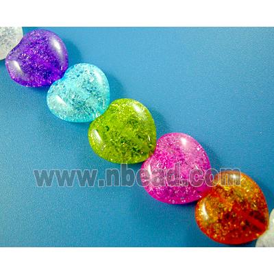 Chinese Crackle Crystal beads, heart