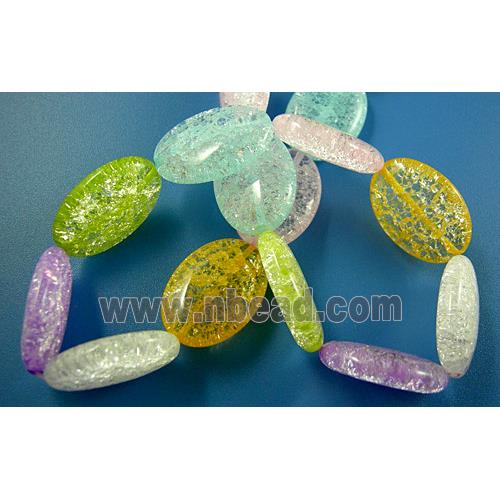 Chinese Crackle Crystal beads, oval