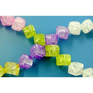 Chinese Crackle Crystal beads, cube