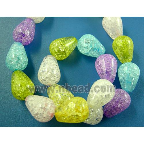 Chinese Crackle Crystal beads, Drip