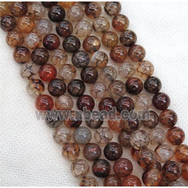 round coffee Veins Agate beads