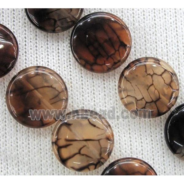 coffee veins Agate beads, circle