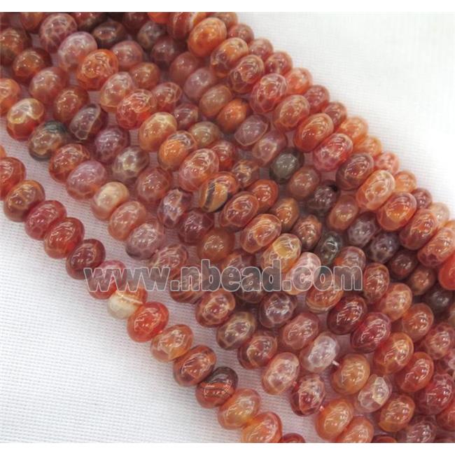 ruby fire agate beads, rondelle