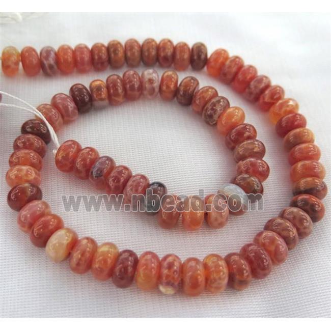 ruby fire agate beads, rondelle