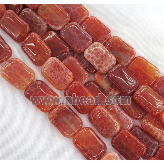 ruby fire agate beads, rectangle