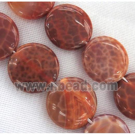 ruby fire agate beads, flat round