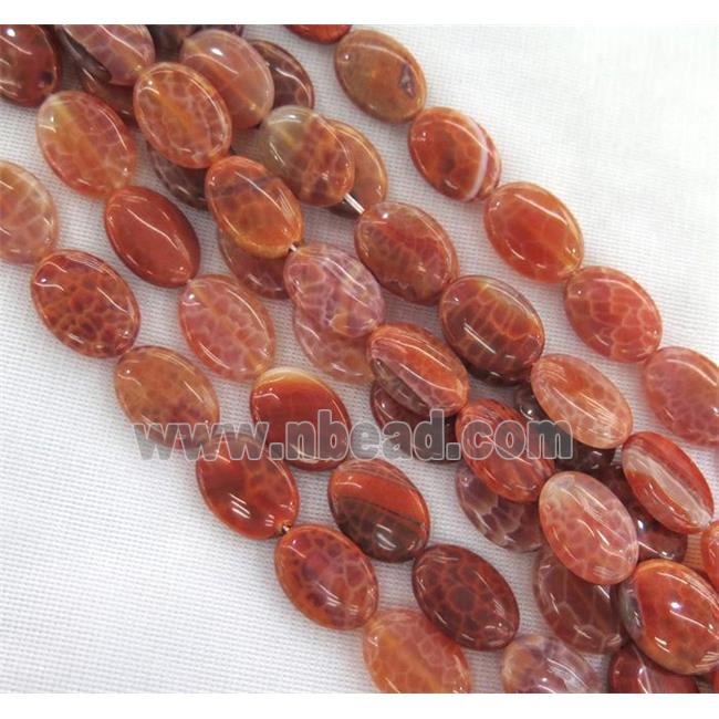 ruby fire agate bead, oval