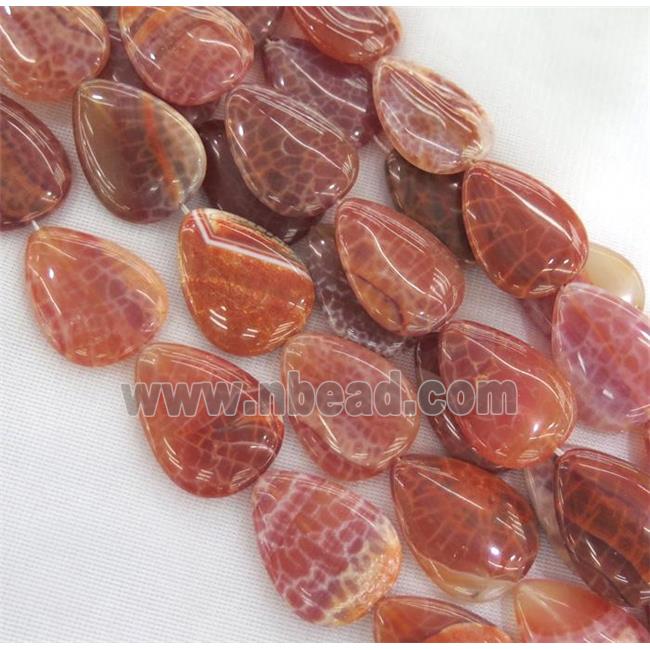 ruby fire agate beads, teardrop