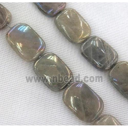 Labradorite Stone bead, rectangle, AB color