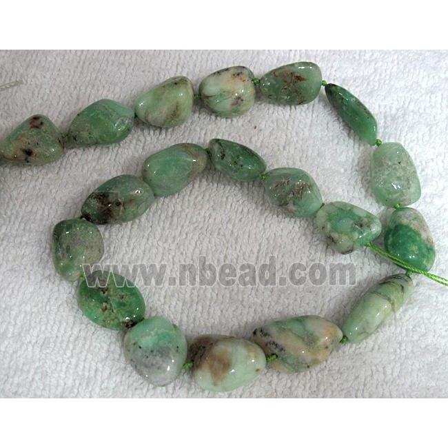 natural Chrysoprase bead, freeform