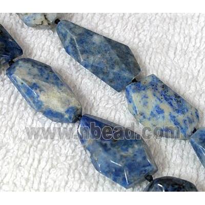 Natural lapis lazuli bead, freeform, faceted