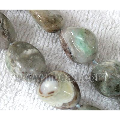 aqua chrysoprase bead, freeform