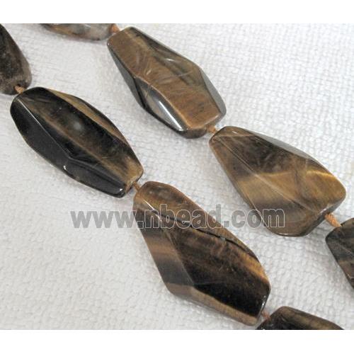 Natural tiger eye stone bead, freeform