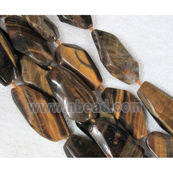 Natural tiger eye stone bead, freeform