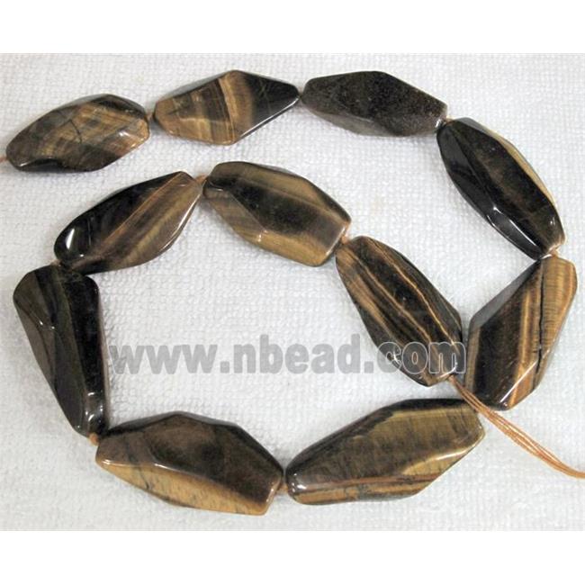 Natural tiger eye stone bead, freeform