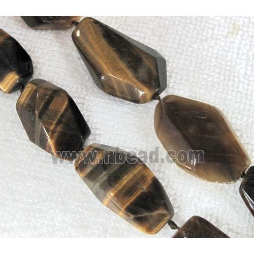 Natural tiger eye stone bead, freeform