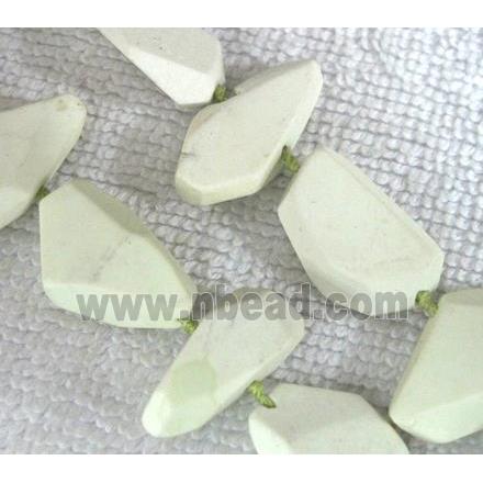 Natural lemon stone bead, freeform