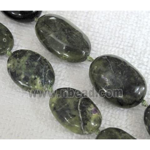 chrysoprase bead, oval