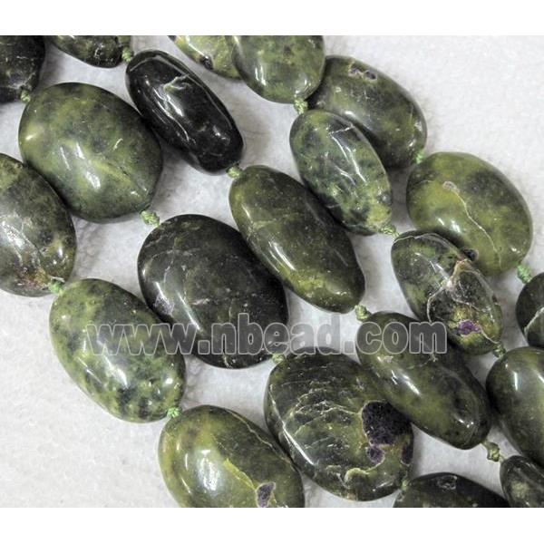 chrysoprase bead, oval