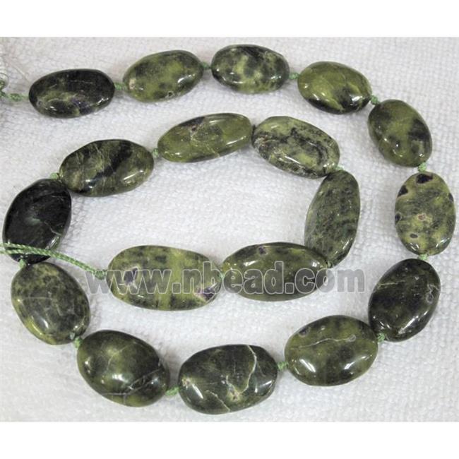 chrysoprase bead, oval