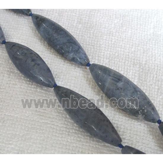 blue Coral Fossil Beads, chrysanthemum, rice-shape