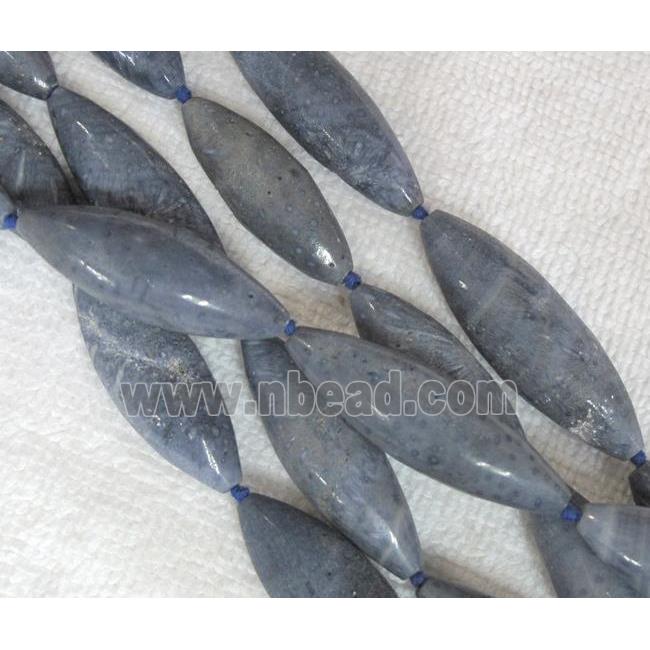 blue Coral Fossil Beads, chrysanthemum, rice-shape