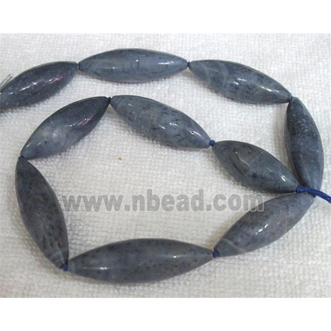 blue Coral Fossil Beads, chrysanthemum, rice-shape