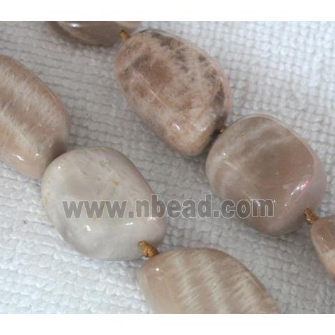 Natural yellow moonstone bead, freeform