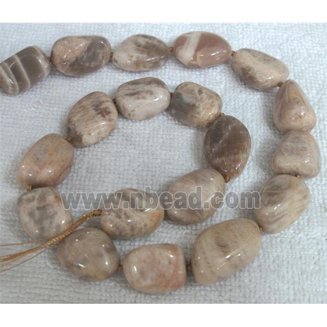 Natural yellow moonstone bead, freeform